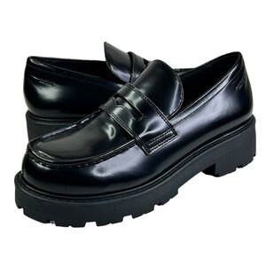 NEW Vagabond Shoemakers Cosmo 2.0 Loafer 40/10 Polished Black Leather